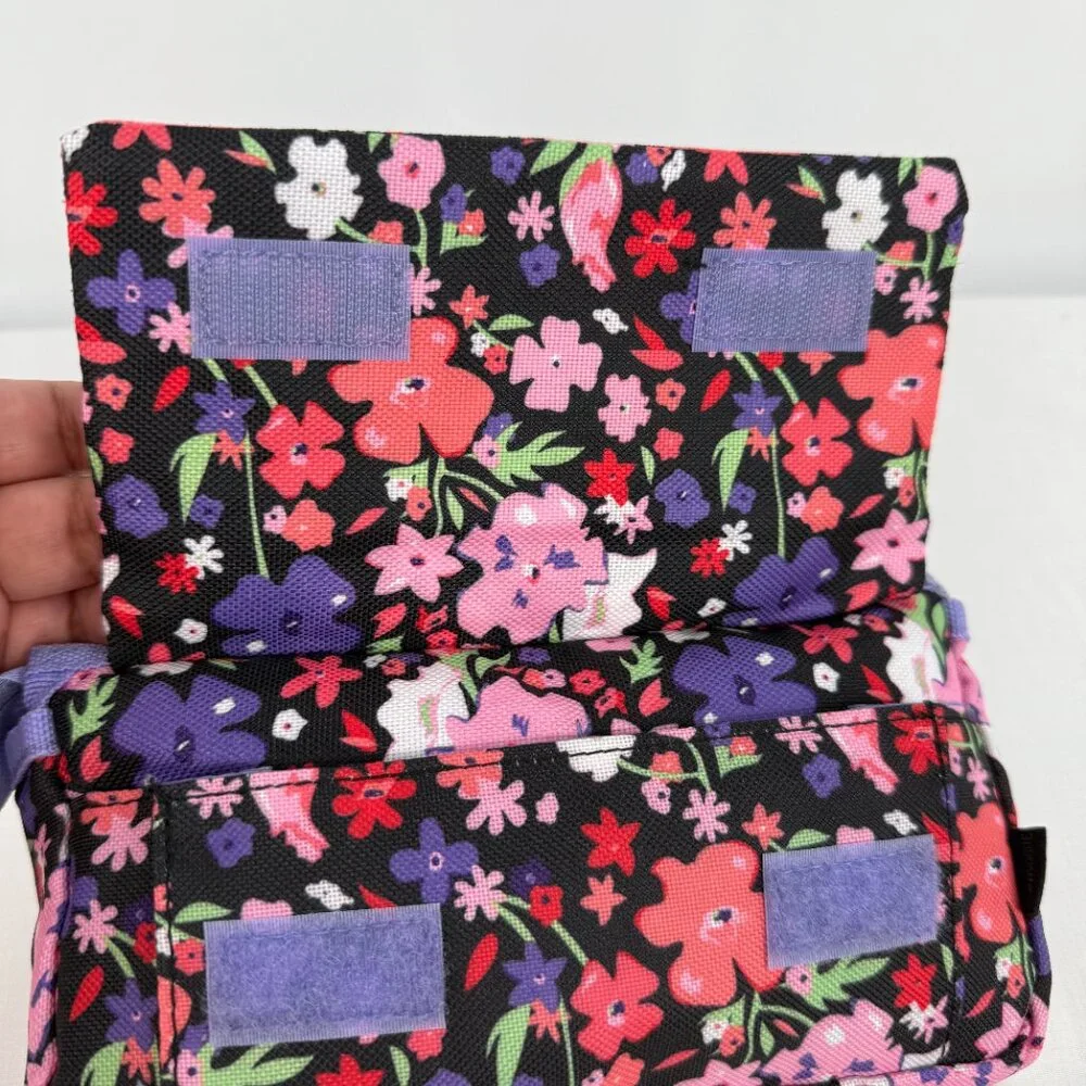 Pencil or Makeup Brush Case Purple/Black/Floral